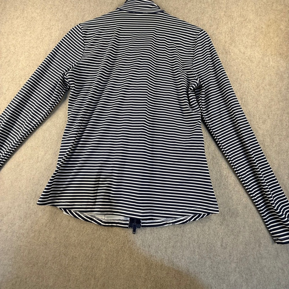 Carve Designs Womens Medium Navy White Striped Full Zip Rash Guard Swim Jacket - Picture 9 of 9